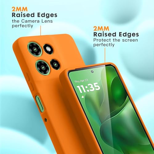 Image of DIZORO Microfiber Candy Case Compatible for Motorola Edge 50 5g Smooth Touch Cushion Liquid Soft Silicone Gel Rubber Phone Cases Non-Slip Full Body Protective Shockproof Back Cover (NEw Coral)
