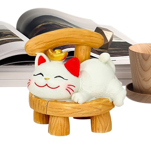 Generico Lucky Cat - Gatto decorativo asiatico che saluta, giocattolo portafortuna da tavolo | Figurina portafortuna, decorazione da tavolo a di gattino portafortuna, statua creativa a di gatto por