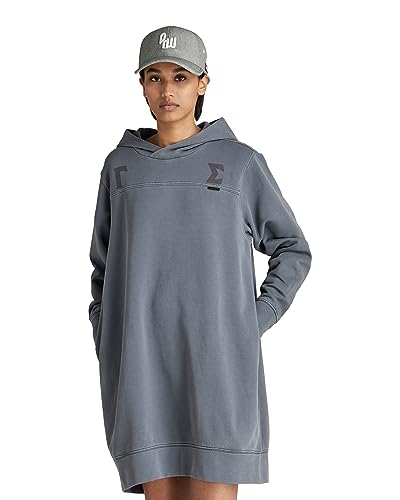 G-STAR RAW Damen Gamma Sigma Loose Hooded Sweat Kleid, Blau (fantem Blue gd...