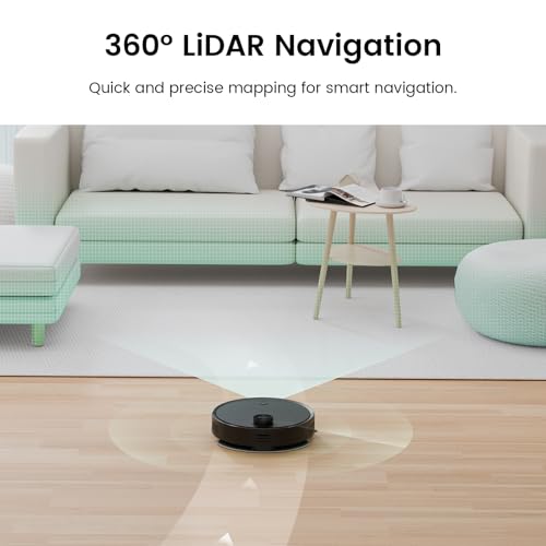 Smart 2-in-1 Robot Vacuum and Mop with 6000Pa Suction, 180 Min Runtime, App/WiFi Control, for Hard Floors and Carpets