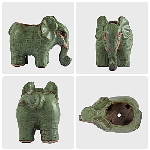 Small Succulent Pots With Drainage, Ceramic Animal Planter, Indoor Plant Pots, Cute Cactus/Bonsai Small Flower Pots For Home Decor And Office Desk Decoration, A Set Of 4 Pieces Is Suitable As A Gift #TOP3