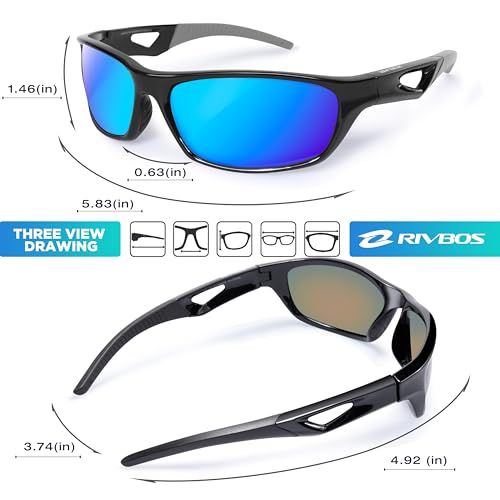 Image of RIVBOS Polarized Sports Sunglasses Driving Sun Glasses Shades for Men Women Tr90 Frame for Cycling Fishing Running RB831