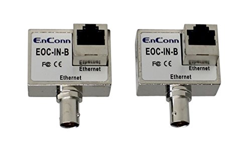Kenuco Passive Ethernet Over Coax Set with BNC Connector (EoC) for IP Security CCTV Camera Transmitting Data | EOC-in-B