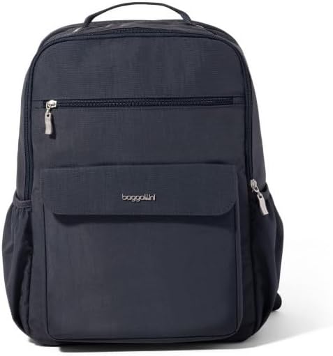 Baggallini Everyday Laptop Backpack - 11x15.5 Lightweight Water-Repellent Nylon Travel Bag w/Padded Laptop Sleeve & RFID