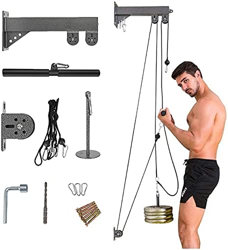 S SMAUTOP Fitness LAT and Lift Pulley System, Upgraded Pulley Cable Machine with Loading Pin for LAT Pull Down for Triceps Pull Down,Forearm, Biceps Curl, Back, Shoulder-Home Gym Equipment