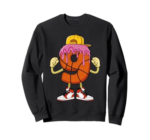 Basketball 9 Years Old Ice Cream Drip Youth 9th Birthday Boy Sweatshirt