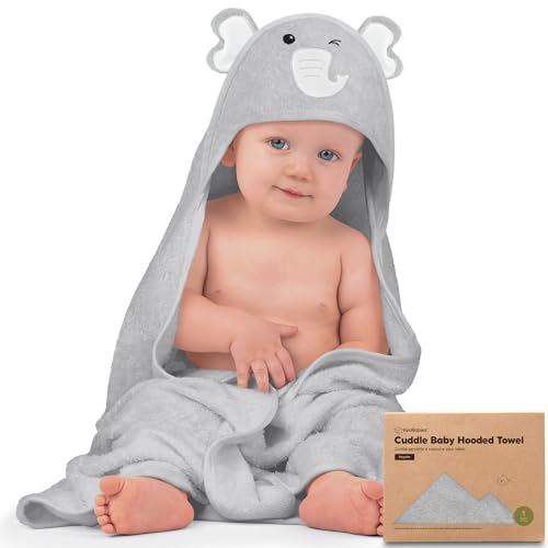 Image of KeaBabies Baby Hooded Towel - Viscose Derived from Bamboo Baby Towel, Toddler Bath Towel, Infant Towels, Large Hooded Towel, Organic Baby Towels with Hood for Girls, Babies, Newborn Boys (Elephant)