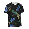 Dragonfly Modern Fit T-Shirt for Men Comfortable Round Neck Short Sleeve Casual Wear Soft Travel Clothing Black #3