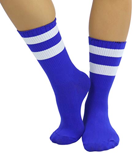 Image of ToBeInStyle Women's Acrylic Ankle Hi With Double Stripe Top Crew Fun Athletic Socks