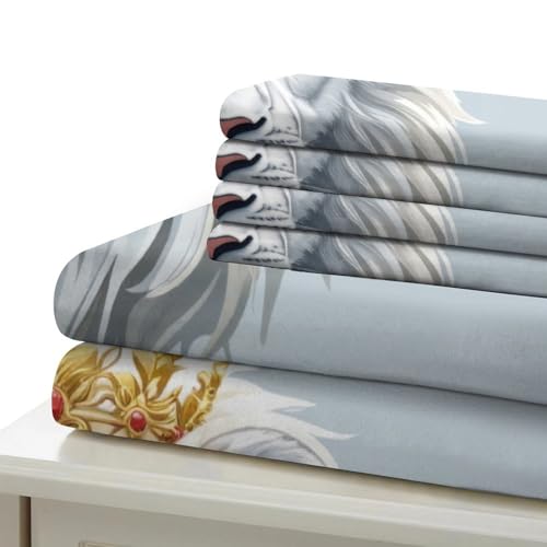 Housse de couette lion 3D microfibres super king 260x220 - 7