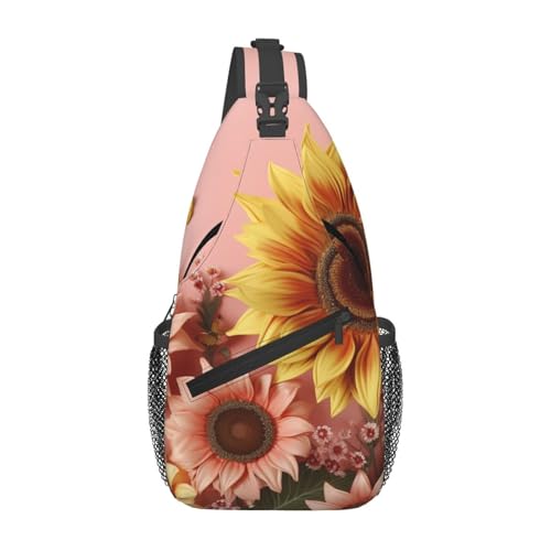 Bolso pequeño tipo bandolera unisex con girasol miniatura 2