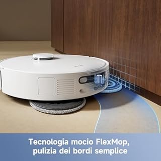 Mova E40 Ultra Robot Aspirapolvere e Lavapavimenti, Potenza 19000Pa, Tecnologia Mocio MaxiReach, Spazzola Laterale Antigroviglio, Stazione All-in-One, 75 Giorni di Pulizia Automatica,Bianco