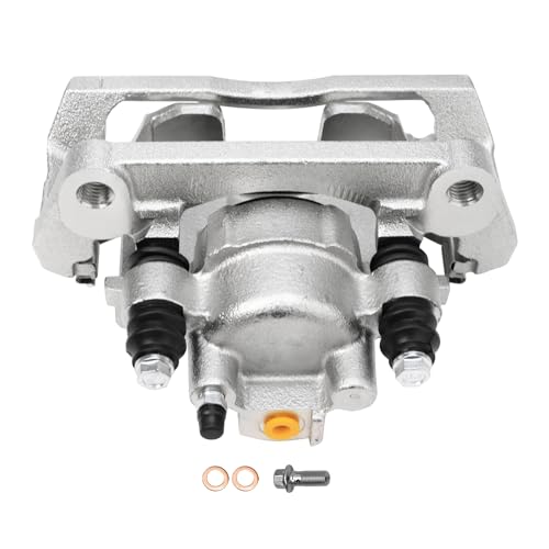 Image of Detroit Axle - Rear Left Brake Caliper for 2002-2018 Dodge Ram 1500 | 2004-2009 Durango, 2007-2009 Chrysler Aspen, 2019-2023 Ram 1500 Classic, Driver Side Disc Brake Caliper w /Bracket Replacement