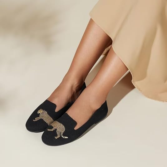 Amazon | VIVAIA オードリー刺繍ローファー ラウンドトゥ スマート