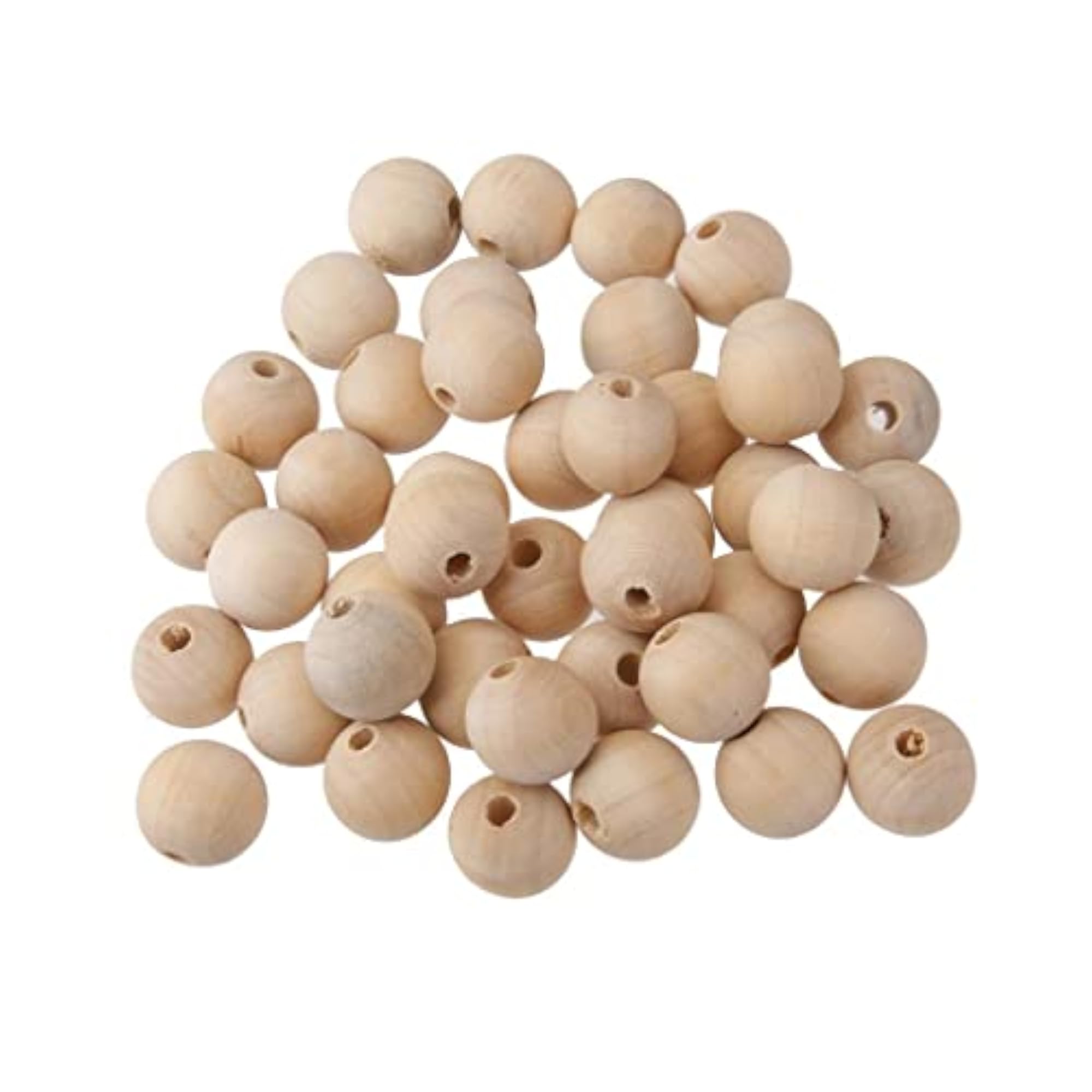 100 Pack Natural Wooden Unpainted Craft Beads for DIY Jewellery Making