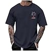 Men's T-Shirt Men's Short Sleeve T-Shirt with Graphic Print Comfortable Crew Neck Shirt for Leisure Outdoor Activities Wearable in Daily Life, navy, S #2