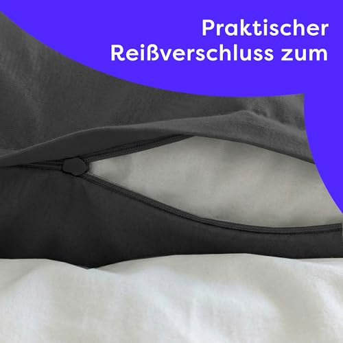 Wolkenfeld Bettwäsche 155x220 Baumwolle Reforcè Oeko-TEX – Bettwäsche-Sets Mit Bettbezug 155x220 & Kissenbezug 80x80… – Ansicht 3