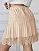 Chicovar Women's Lace Ruffle Tiered Mini Skirt Solid Patchwork Balletcore Ruffled Skirt High Waist a-Line Skirt Flowy (Apricot, M)