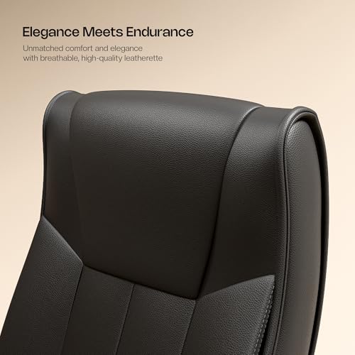 Image of Green Soul Kiev Orthopedic Boss Chair | Leatherette Office Chair | Ergonomic Executive Chair with Spacious Cushioned Seat | Heavy Duty Metal Base | Rocking Function (Black)