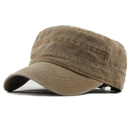 ZXTGBQ Gorra de Béisbol Ajustable Unisex, Gorra Militar, Sombrero Sólido del Sol, Navidad Regalo para Madre, Padre, Hombre, Mujer, Amigo (Marrón Claro)