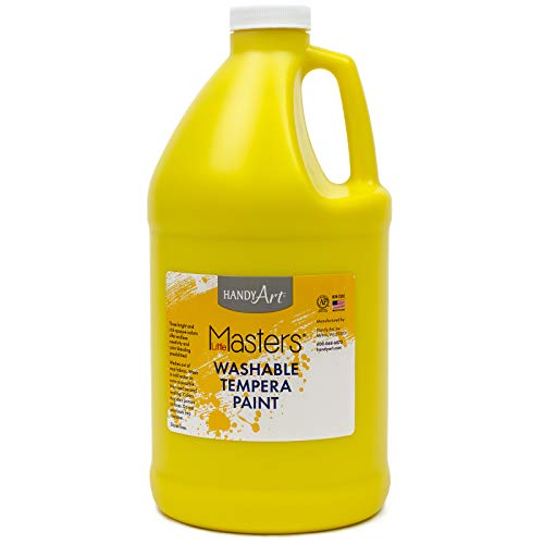 Handy Art Little Masters Washable Tempera Paint, Half Gallon, Yellow