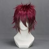 Perruque courte pour les amateurs de diabolik Sakamaki Ayato Rouge foncé mélangé + bonnet de perruque gratuit pour les amateurs de diabolik comme sur l'image