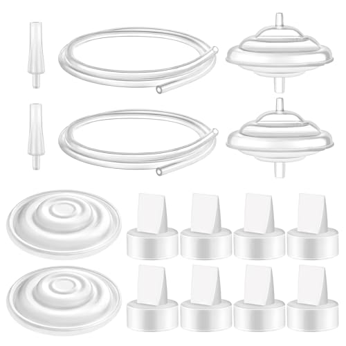 Image of Maymom Pump Parts and Tubing Adapter Compatible with Spectra S1 S2 9 Plus Synergy Gold Breastpump Replace Backflow Protector Membrane Duckbill Valve Tube Not Original Spectra Replacement Pump Parts.