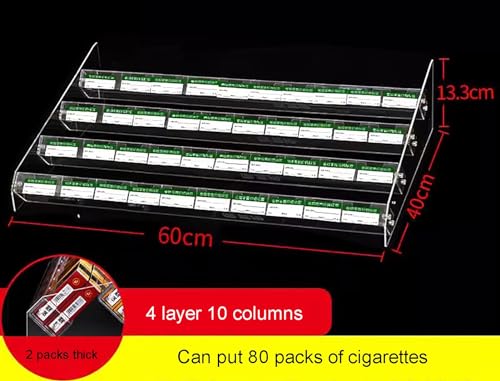 Présentoir à cigarettes en acrylique transparent à 4 niveaux pour comptoir - 2