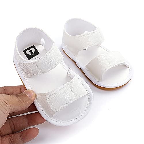 Baby Toddler Sandals Infant Girls Boys Shoes Prewalkers Athletic Soft Sole Flat Shoes Casual Summer (White, 5 Infant)4