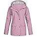 Fannyfuny Jacke Damen Sommer Lang Sweatjacke Kapuzenpulli PU Regenmantel Wasserdicht Regenjacke Zipper Sweatshirts Outdoorjacke Sportjacke Outdoorjacke Sportjacken Kurzmantel Mit Taschen