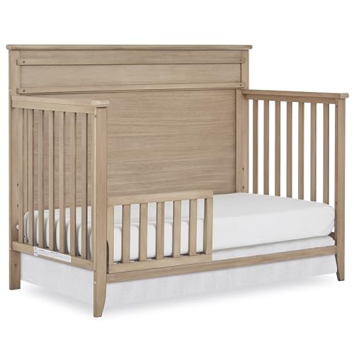 Image of Dream On Me Toddler Guard Rail for Convertible Crib, Solid Wood Bed Rail for Toddler Bed Conversion, Sand Dunes