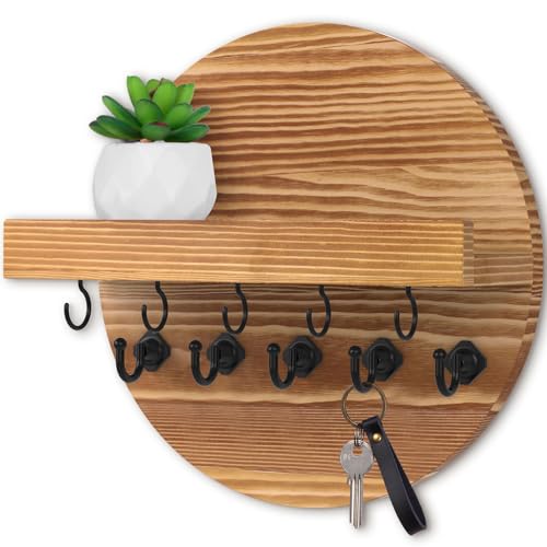 Support mural clés et courrier marron clair de 24 cm pour ne plus jamais perdre vos clés