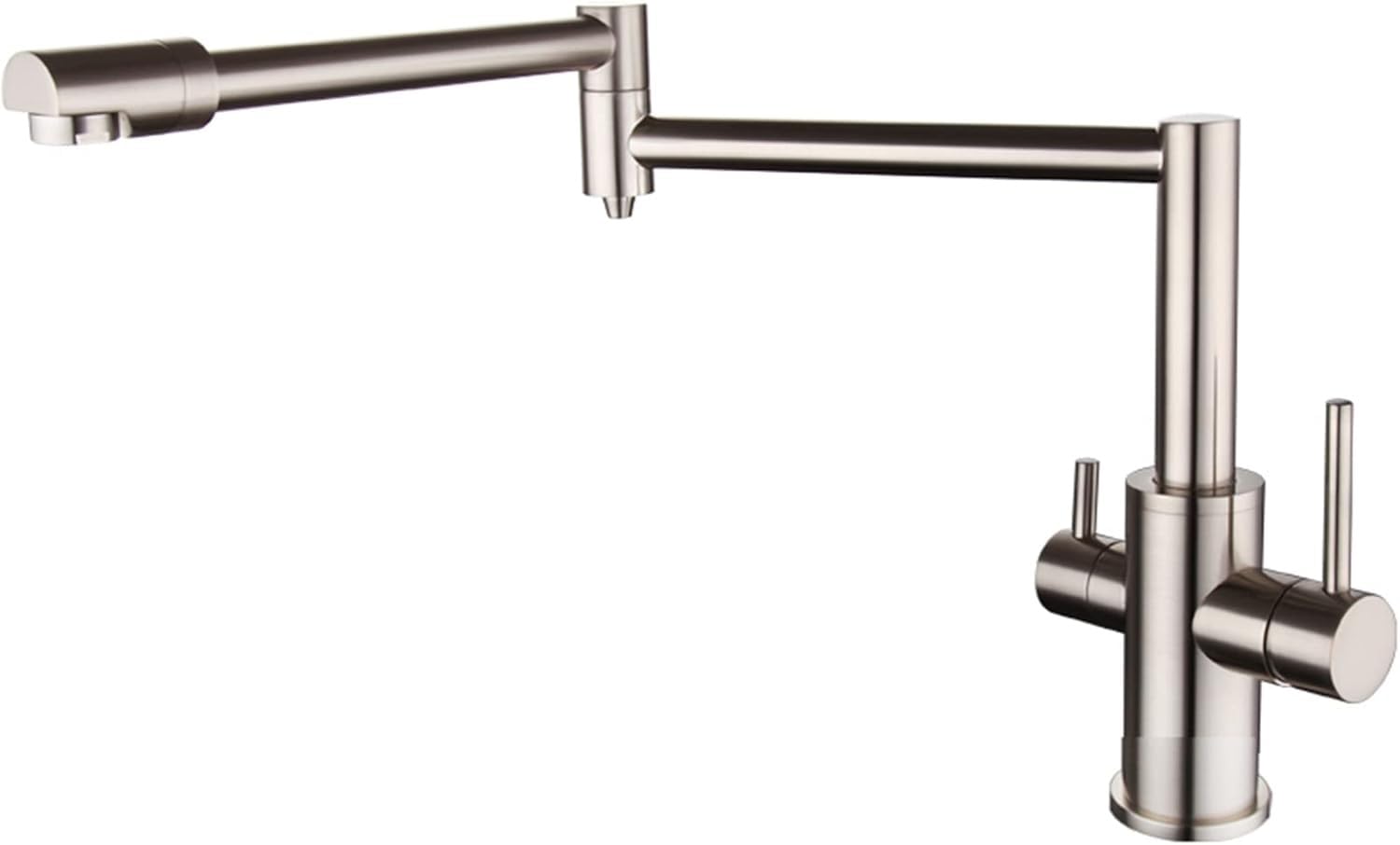 Wdsopk Short Kitchen Mixer Taps Pot Filler Swivel Folding Faucet With Drinking Water Filter Tap, Brass Handle Cold ( A)