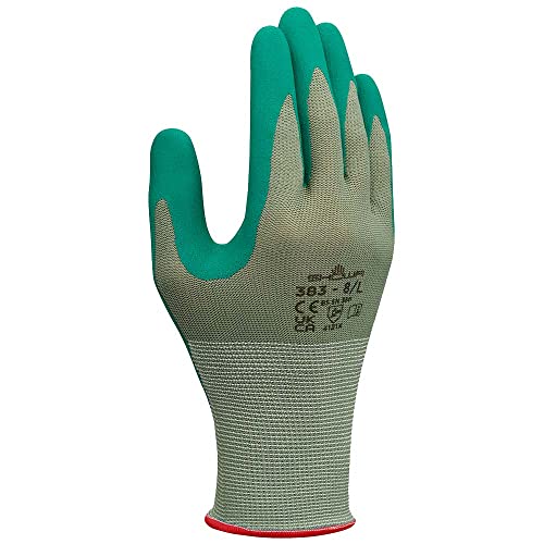 Showa 383 Biodegradable Ebt Nitrile General Purpose Work Glove With Poly Liner, Medium (Pack Of 12 Pair) Green #TOP18
