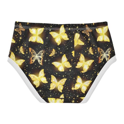 Joisal Golden Butterflies Black Little Girl Panties Girls Underwear Toddlers Cotton Colorful Briefs Undies Kids 2t2