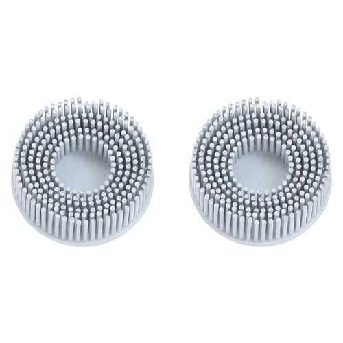 Image of HARFINGTON 2pcs Bristle Disc 2 inch 120 Grit Abrasive Brush Deburring Electric Disc Brush with Quick Change Lock Abrasive Coating Removal Disc for Metal, White