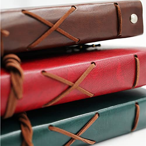 Scrapbook Album Leather Embossed Letter Cover Our Adventure Book Travel Album Leather Scrapbook Memory Book"Our Adventure Book" Vintage Up Album For Anniversary Wedding Guest Book (Vintage Red) #TOP4