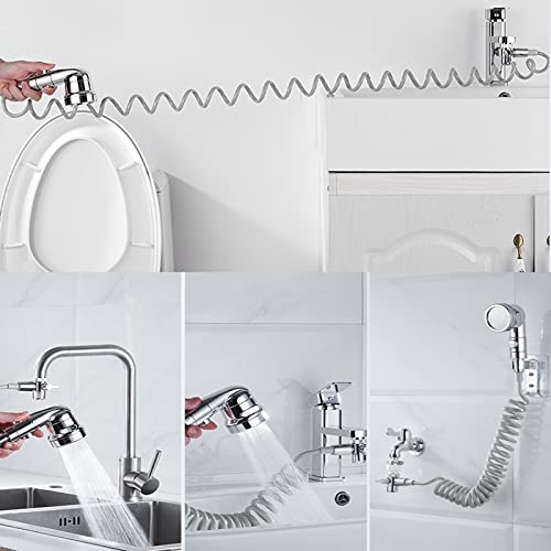 Bidet à main et douchette de robinet salle de bain avec tuyau amovible blanc pour évier