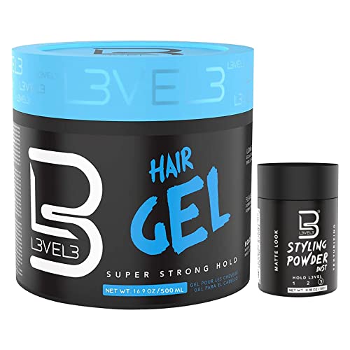 L3 - Hair Gel - Super Strong Hold - Flake Free - Long Lasting Shine - For Men and Women - Level 3 Gel - Add Volume and Texture