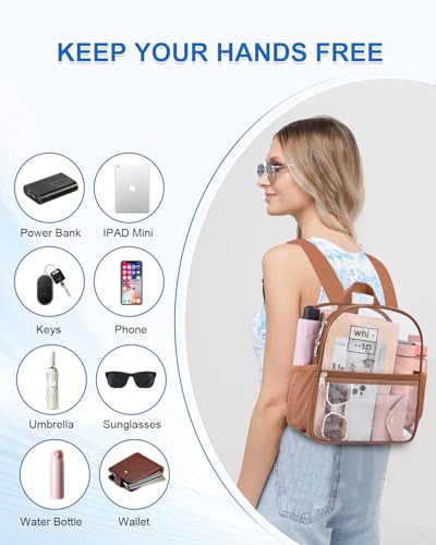 Image of Clear Backpack for Stadium Events, 12x12x6 Small Clear Plastic bag with Reinforced Straps for Game Security Festival Concert