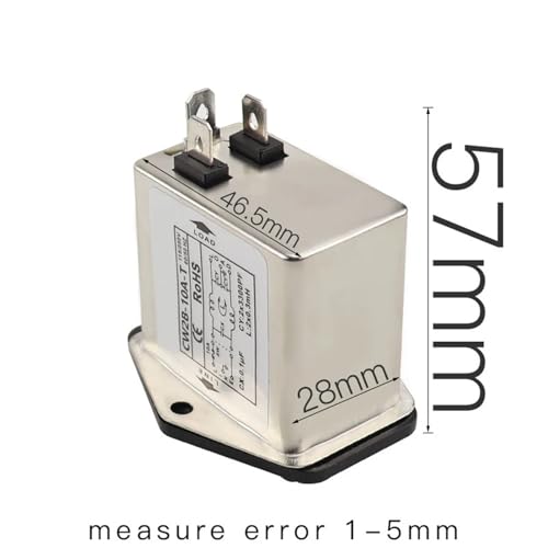 Filtro EMI de potencia 10A con conector enchufe IEC e interruptor basculante CW2B-10A-T 8