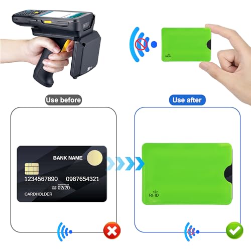 10Pcs RFID Blocking Sleeves Colorful Credit Card Protector Cover Travel Anti-Theft Credit Card Holder RFID Blocker Fits Bags & Purses, 3.5 x 2.4 inch4