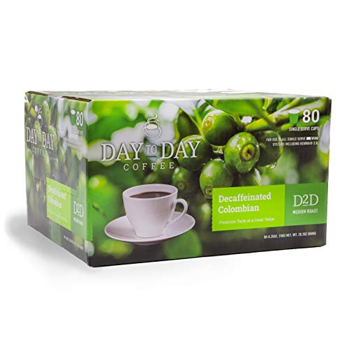 Image of Day To Day 80-Count Decaf Colombian Supreme, Light Roast Single Serve Coffee Pods for K-Cup Keurig Brewers