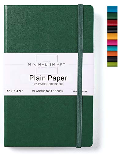 Minimalism Art, Classic Notebook Journal, A5 Size 5 X 8.3 inches, Green, Plain