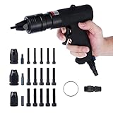 BEAMNOVA Pneumatic Rivet Nut Tool, 1/4, 5/16 & 3/8 Heavy Duty Air Rivet Gun with Mandrels Riveting...