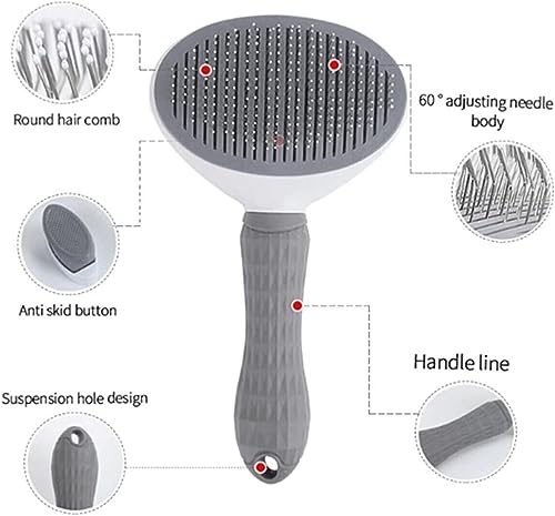 Image of Cat Brush for Shedding and Grooming, Pet Self Cleaning Slicker Brush with Cat Hair Comb