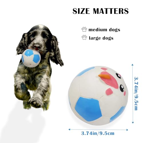 Pelota de fútbol para perros de látex con sonido, 3.7 pulgadas miniatura 2