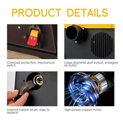 1800W Bench Top Planer Thicknesser, 12000R/Min Electric Jointers Woodworking Planer, Adjustable 0-3MM Cutting Depth, for Wood Cutting Thickness 6 1800W Bench Top Planer Thicknesser, 12000R/Min Electric Jointers Woodworking Planer, Adjustable 0-3MM Cutting Depth, for Wood Cutting Thickness - Image 6