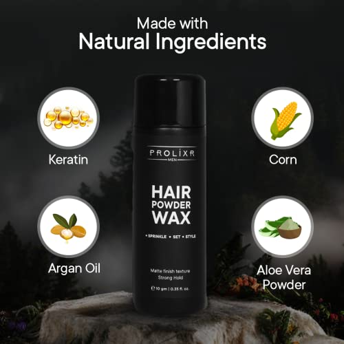 Prolixr Hair Volumizing Powder Wax 10gm | 24 Hrs Strong Hold, Matte Finish | Restylable | 100% Natural & Safe Hair Styling Powder | Hair Wax Powder For Men - Image 4
