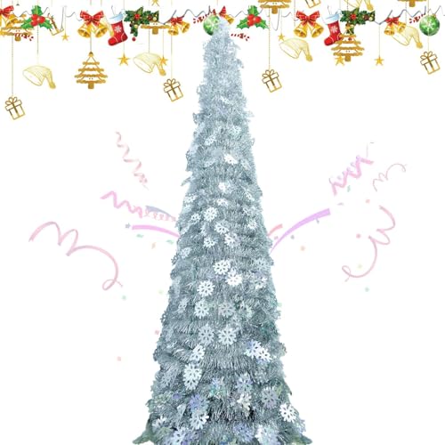 Décorations d'arbre de Noël pliantes avec flocon de neige réaliste